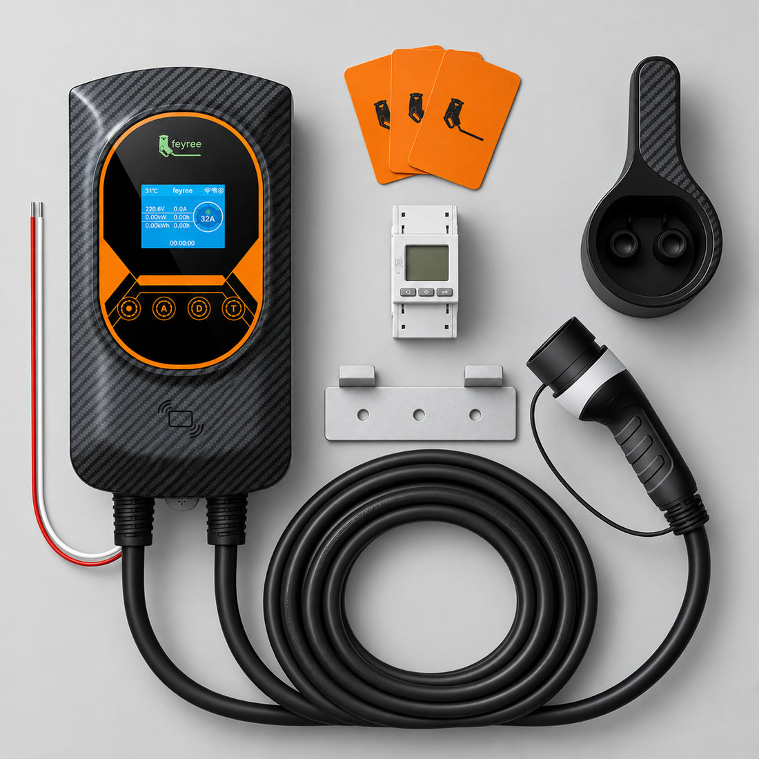 Borne de recharge intelligente | 7,6 kW 32A | app, délestage et compteur d’énergie